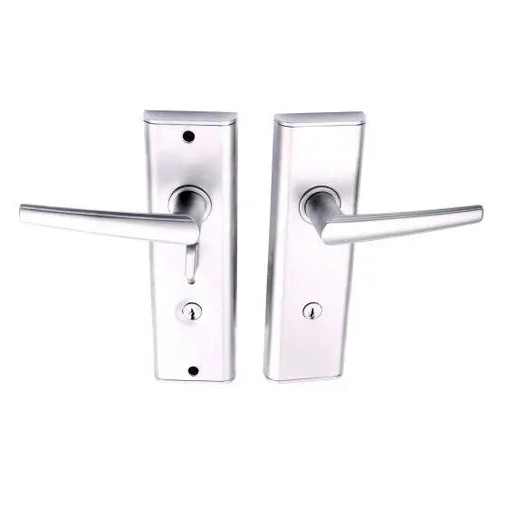 NEXION VISION MECHANICAL LEVER 2 in sleek silver finish, a durable residential leverset for secure door hardware applications.