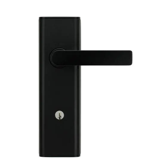 NEXION VISION MECHANICAL LEVER 3 in a sleek black finish, designed for residential use. Modern leverset ideal for secure and stylish door hardware.