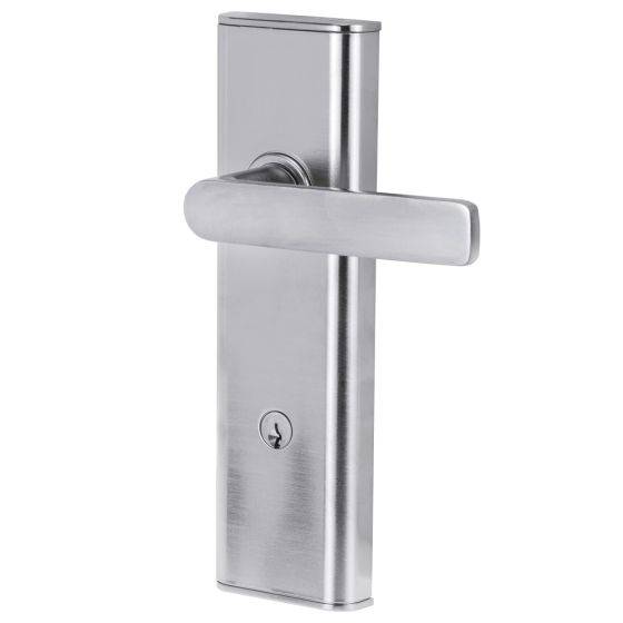 NEXION VISION MECHANICAL LEVER 3 in a sleek silver finish, designed for residential use. Modern leverset ideal for door hardware applications.