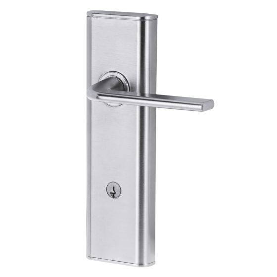 NEXION VISION MECHANICAL LEVER 4 residential leverset in sleek silver finish, ideal for modern door hardware applications.