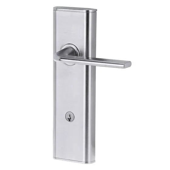 NEXION VISION MECHANICAL LEVER 4 residential leverset in sleek silver finish, ideal for modern door hardware applications.