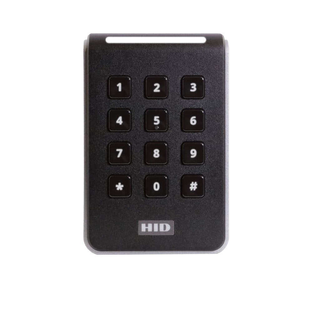 HID Signo Keypad Reader - Standard Profile with terminal strip, ideal for secure door access using multi-credential technologies.