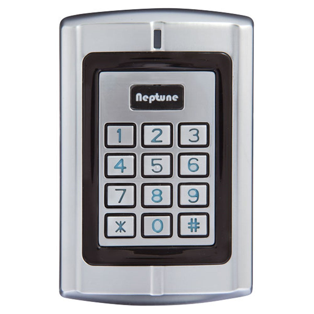 Neptune Keypad - Standalone/Wiegand with HID/EM reader, IP68 rated for outdoor use. Supports 20,000 users with anti-vandal metal housing.