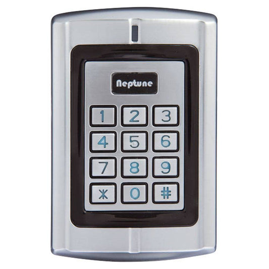 Neptune Keypad - Standalone/Wiegand with HID/EM reader, IP68 rated for outdoor use. Supports 20,000 users with anti-vandal metal housing.