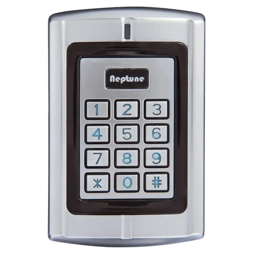 Neptune Keypad - Standalone/Wiegand with HID/EM reader, IP68 rated for outdoor use. Supports 20,000 users with anti-vandal metal housing.