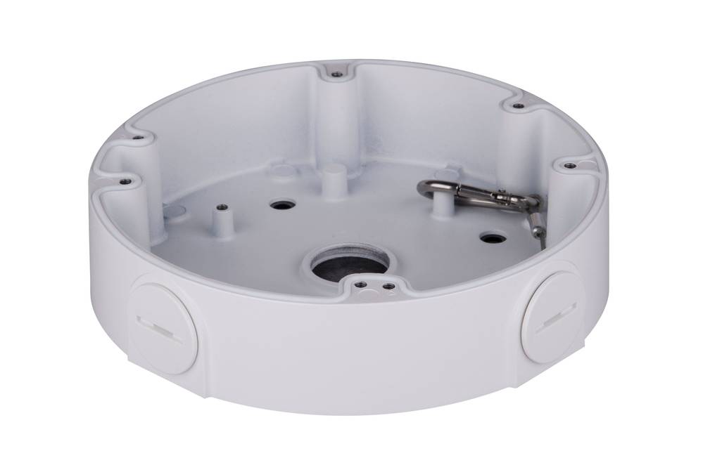Junction Box for 3666 - Aluminum Alloy Box with compact round design, ideal for mounting surveillance cameras in outdoor or indoor CCTV setups.