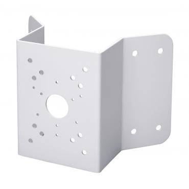 Corner Mount Bracket - Versatile SECC Mount with anti-corrosion white finish, supports up to 10kg for CCTV camera installations.