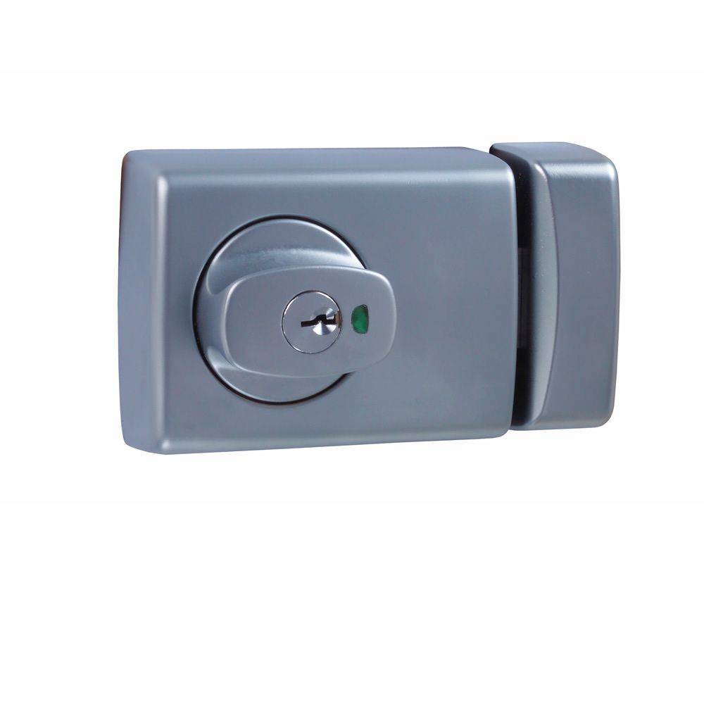 001 WITH KNOB TIMBER FRAME STRIKE TP deadlatch and nightlatch in a sleek metallic finish, ideal for securing timber frame doors.