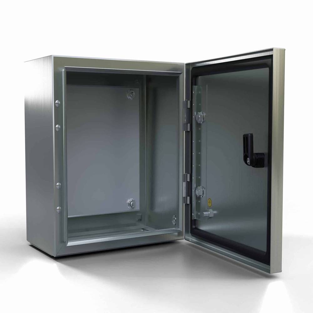 PSS Compact Enclosure - Stainless Steel IP66 | IK10 with reversible door and 1.5mm mounting plate, ideal for secure electrical housing.
