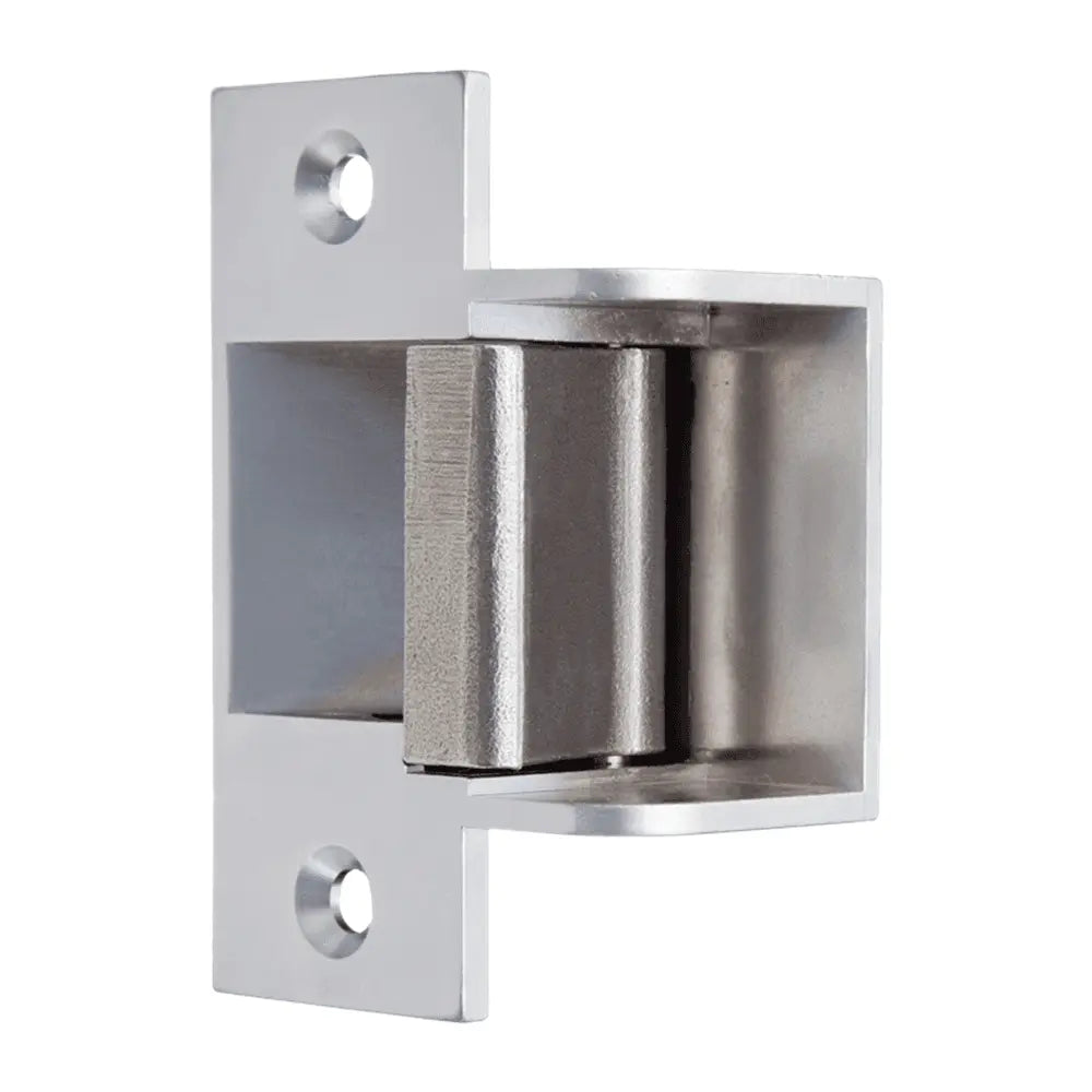 ROSS Compact Electric Strike, Versatile Installation for wooden, steel, and aluminium frames. Durable non-monitored door strike in silver finish.