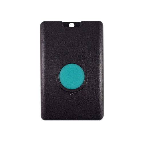 Trilogy wireless remote for doors and gates by Alarmlock with a single green button. Compact design for easy installation and secure access control.