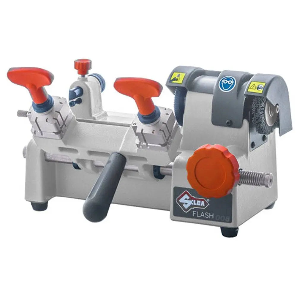 Silca Key Cutting Machine - Portable & Compact | Compact key duplicator with ergonomic red knobs, ideal for duplicating home and vehicle keys efficiently.
