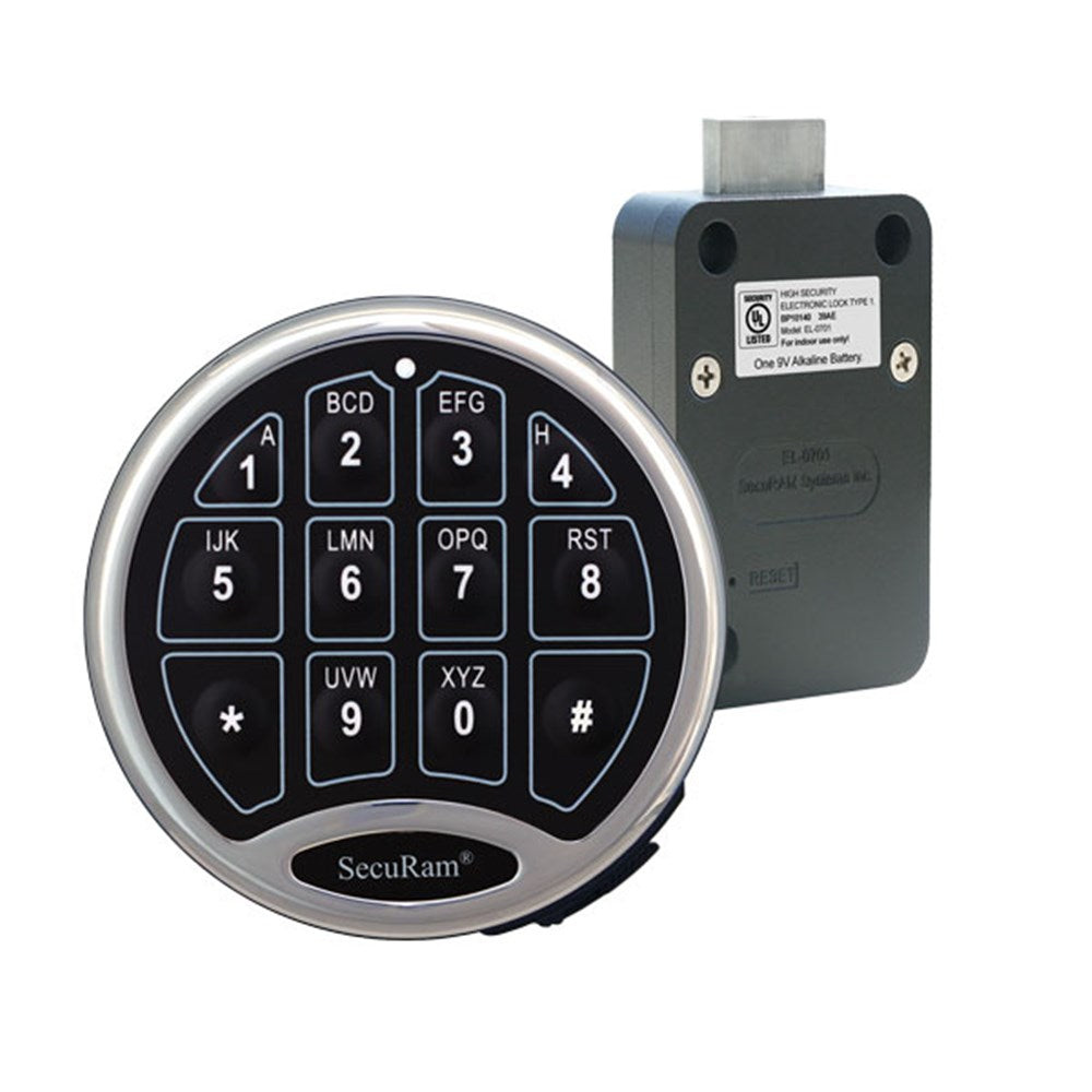 SECURAM SAFELOGIC EL1701/BASIC SAFE LOCK BASIC W/MOTOR DRIVEN DEADBOLT AND BOLT STATUS - Harry's Door Hardware