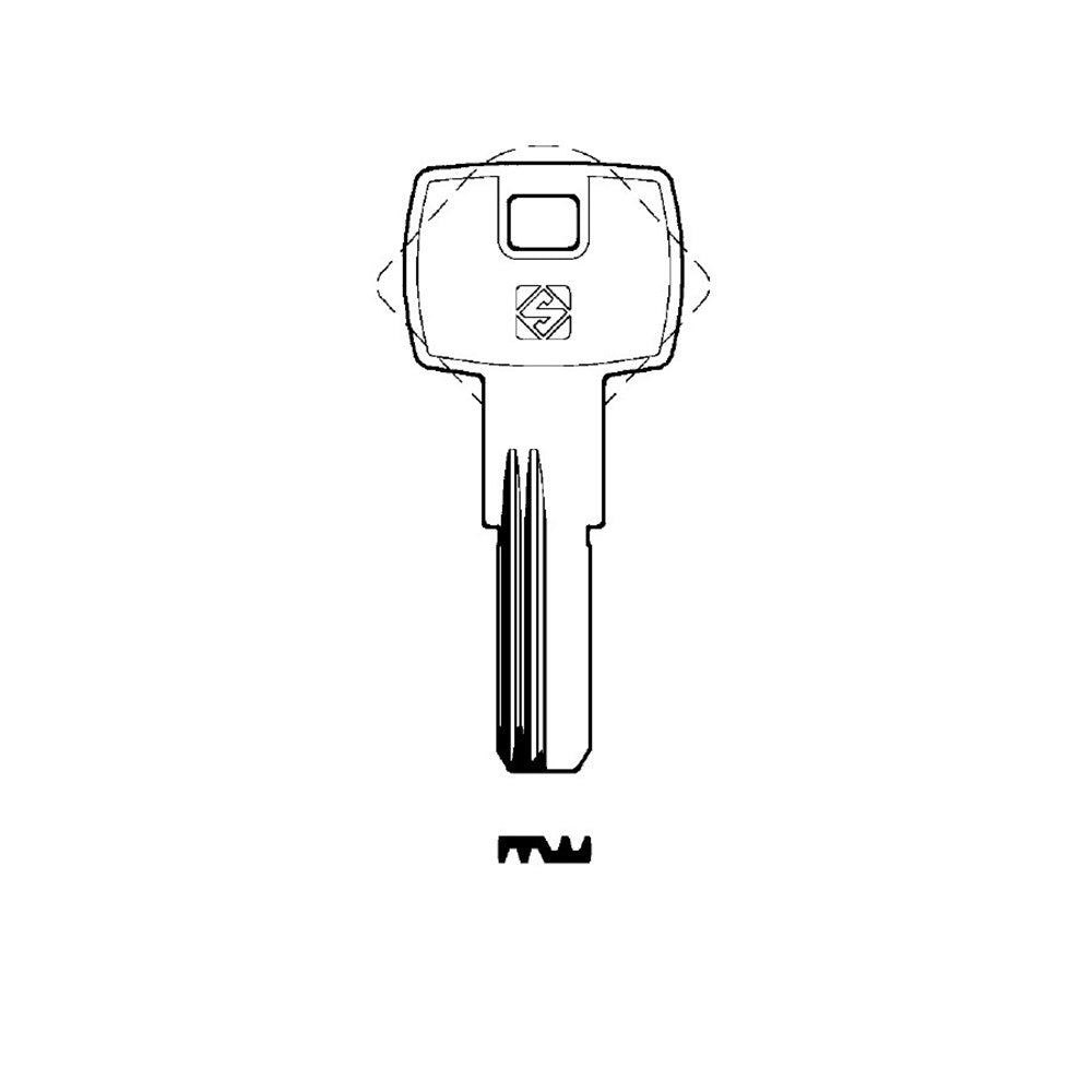 Silca Key Blank (Dimple M-Wave style) for imported cylinders RC16R