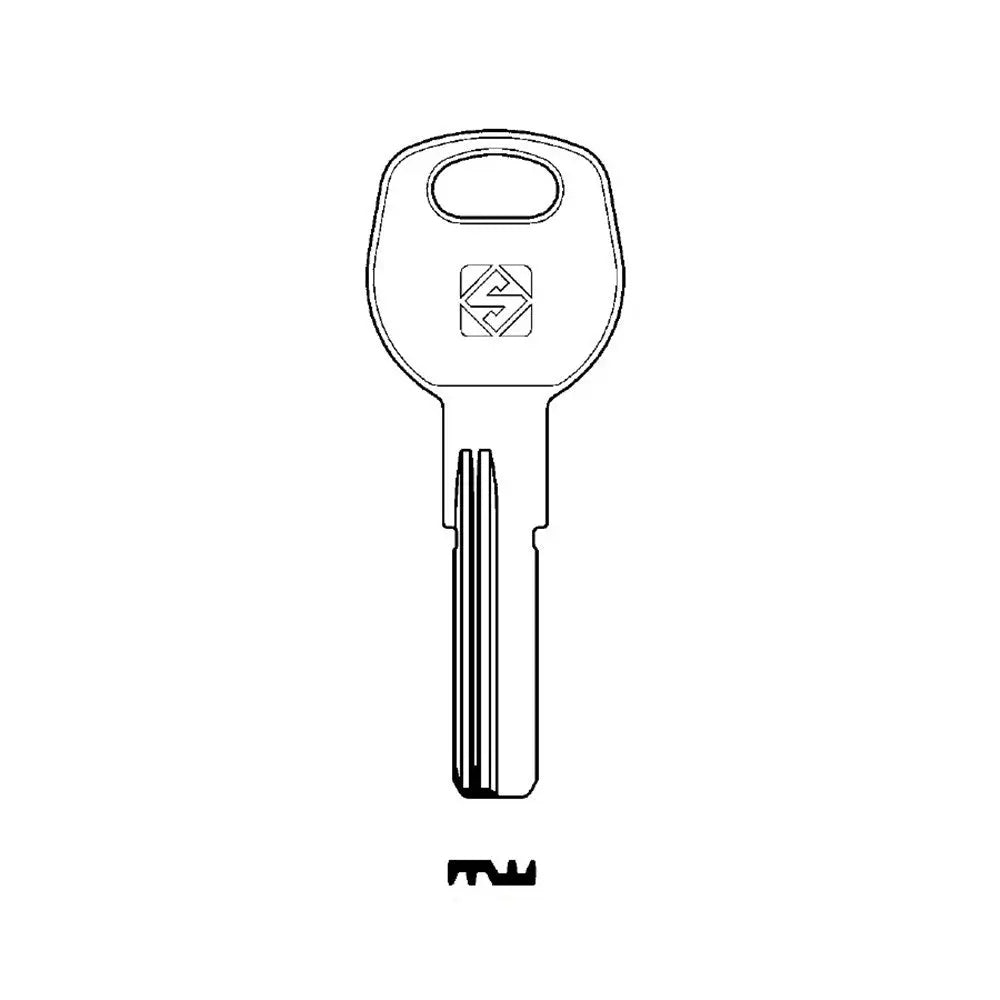 Silca Key Blank (Dimple M-Wave style) for imported cylinders RC17R Silca