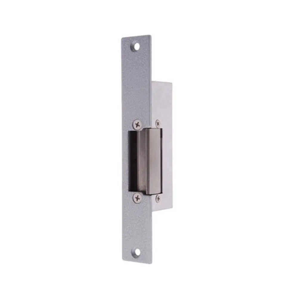 Neptune ST160 Electric Strike in silver finish, non-monitored and fail secure, ideal for aluminium, steel, and timber door frames.