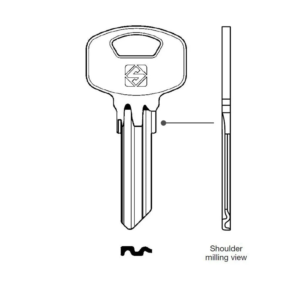 Silca YA89SM Key Blank for Yale Cylinders In Steel Silca