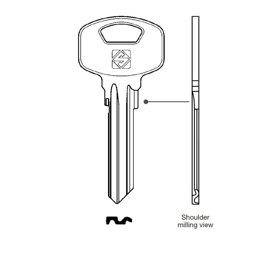 Silca YA91SM Key Blank for Yale Cylinders In Steel Silca