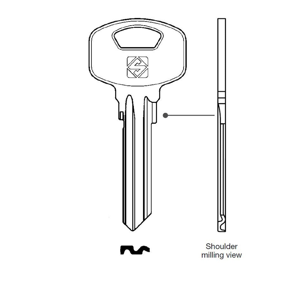 Silca YA91SM Key Blank for Yale Cylinders In Steel Silca
