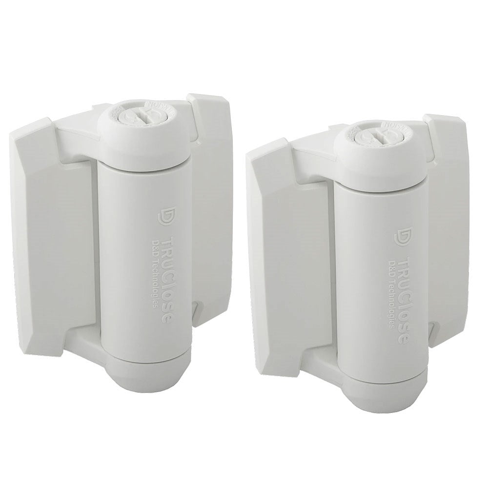 D&D TruClose Gate Hinge Closer for Metal Gate upto 30kg White Pair - TCA1S3WT