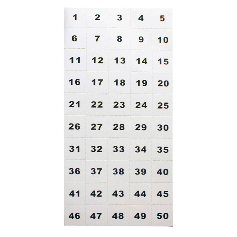 TELKEE PERF NUMBER SHEET 1-50 Telkee