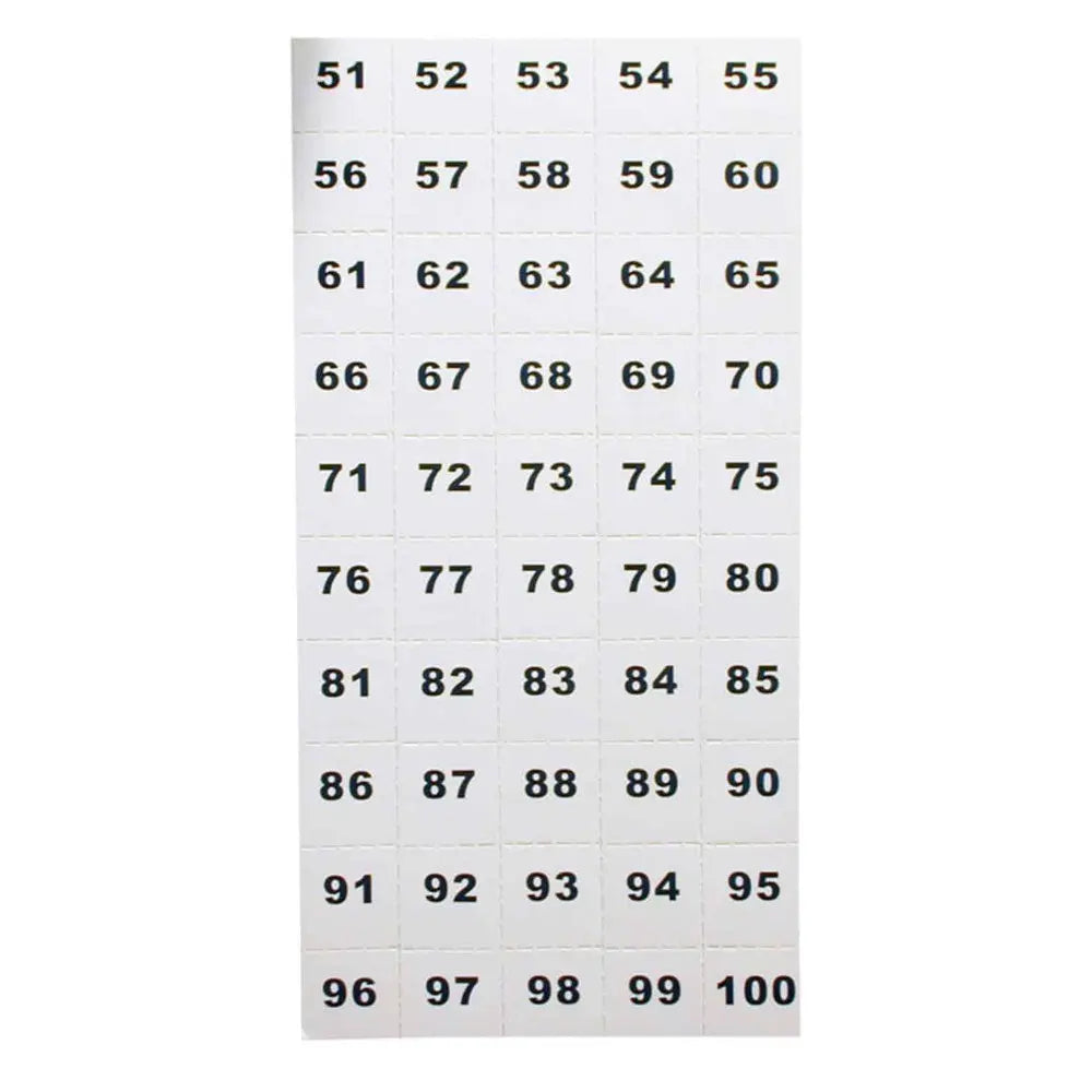 TELKEE PERF NUMBER SHEET 51-100 Telkee