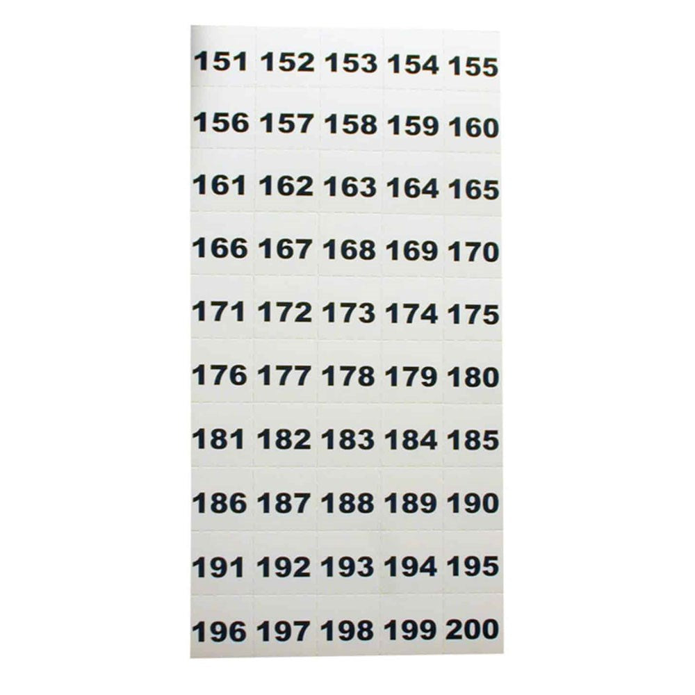 TELKEE PERF NUMBER SHEET 151-200 Telkee