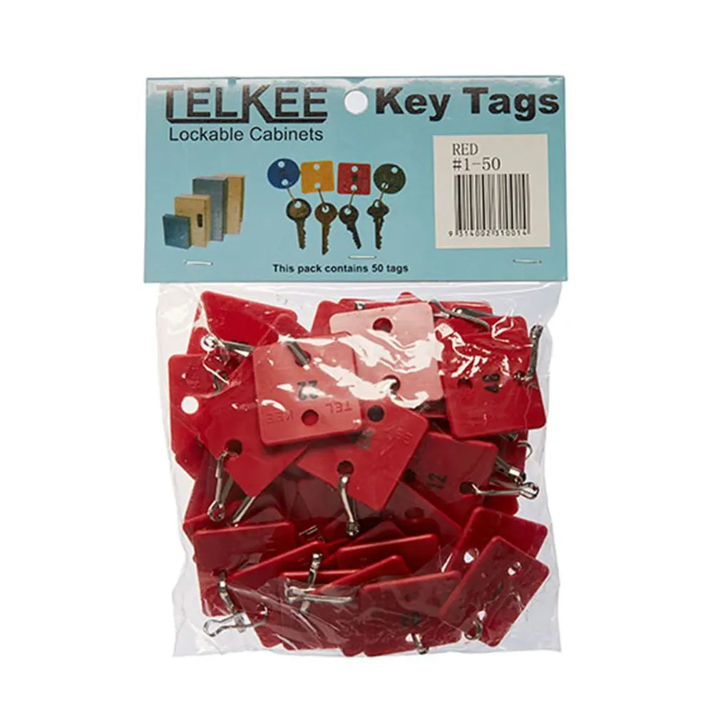 TELKEE KEY TAGS #1-50 RED SQUARE Telkee