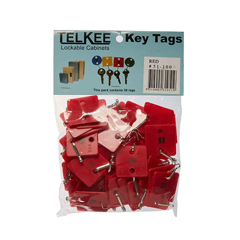 TELKEE KEY TAGS #51-100 RED SQUARE Telkee
