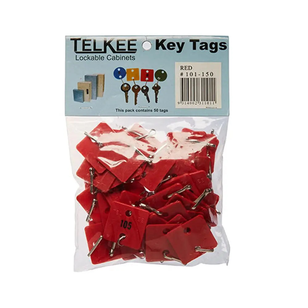 TELKEE KEY TAGS #101-150 RED SQUARE Telkee