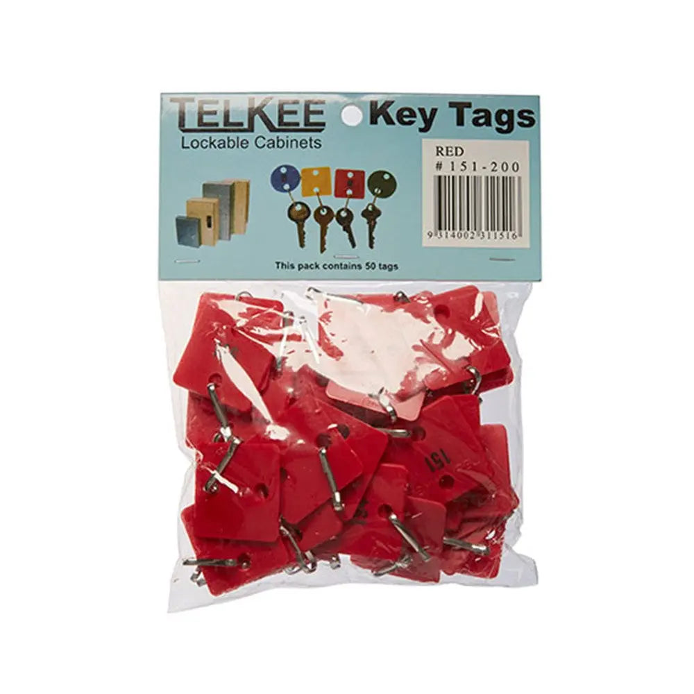 TELKEE KEY TAGS #151-200 RED SQUARE Telkee