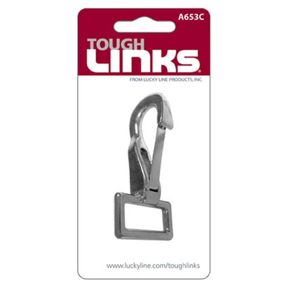 Lucky Line Tough Links Spring Hook with 19x9.5mm Rectangular Eye for Strap in Nickel Plated Zinc - A653C Lucky Line