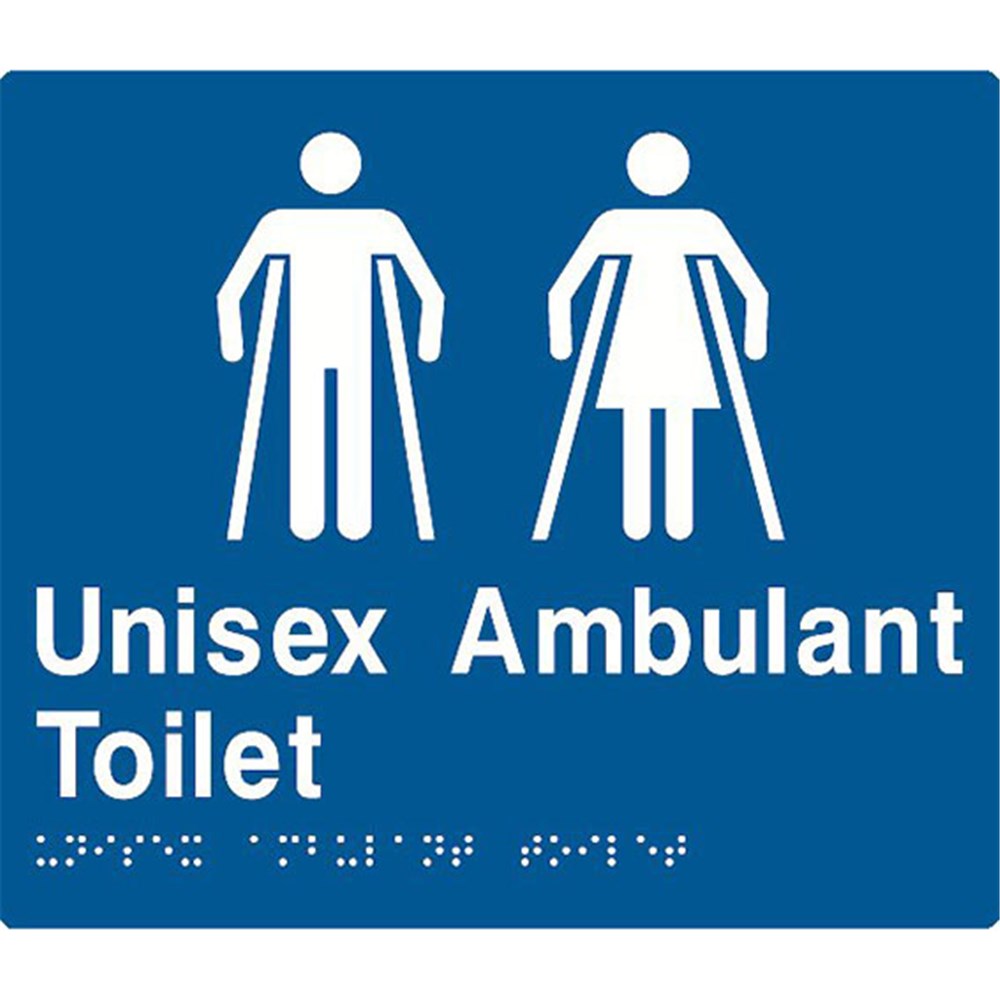TTSM SIGN UNISEX AMBULANT TOILET WHT/BLU TTSM