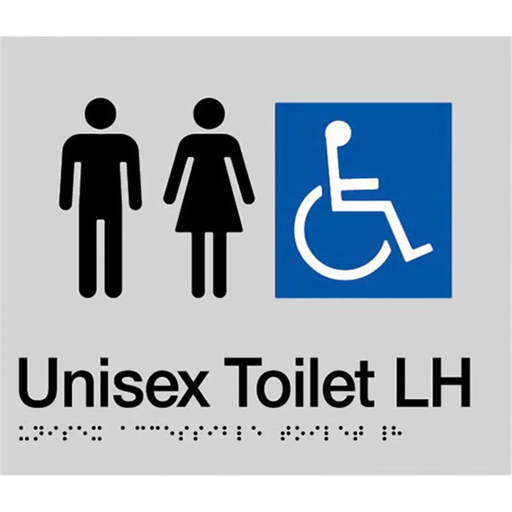 TTSM SIGN UNISEX DISABLED TOILET LH TRANSFER BLK/SIL TTSM
