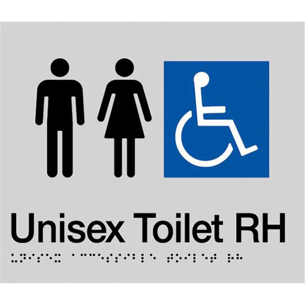 TTSM SIGN UNISEX DISABLED TOILET RH TRANSFER BLK/SIL TTSM