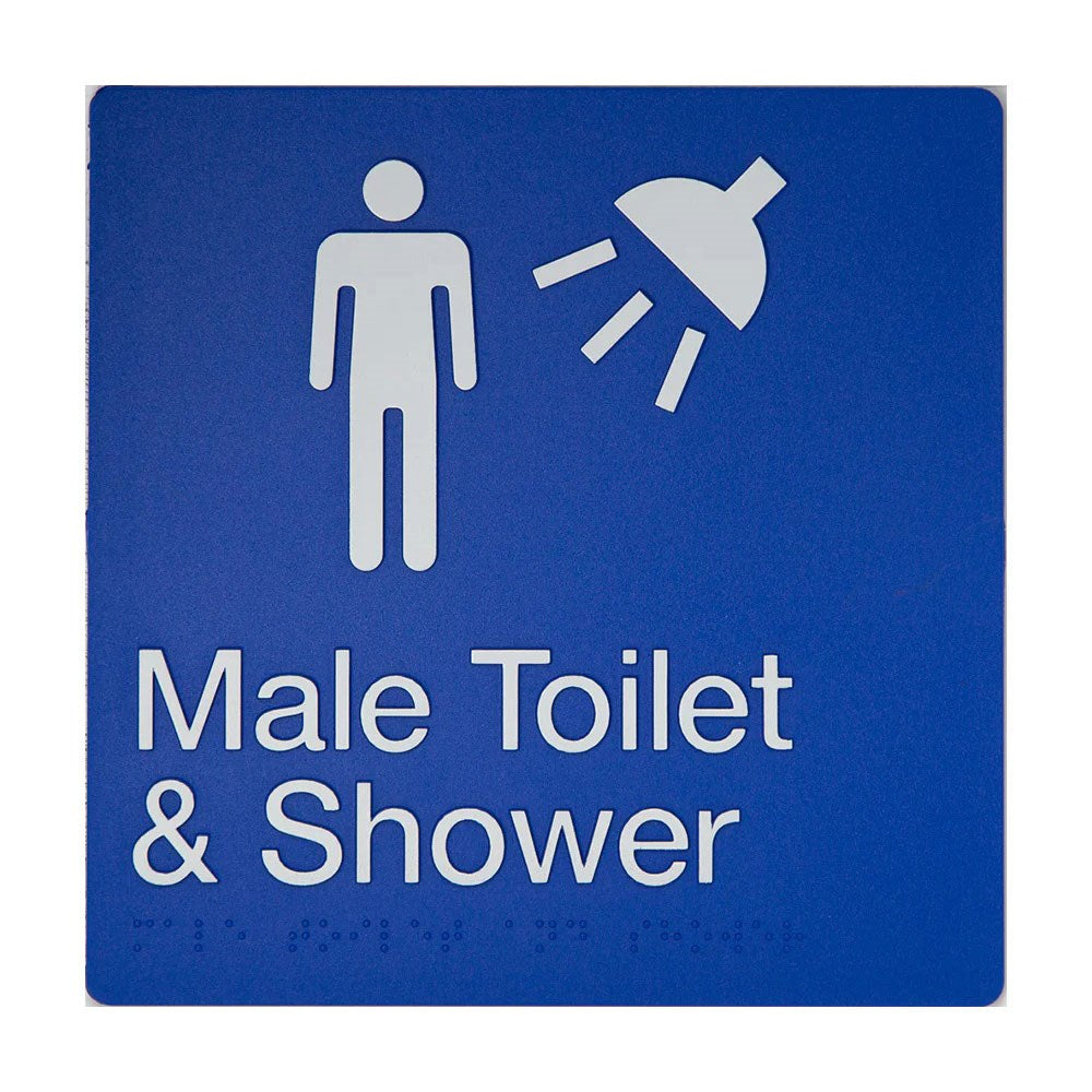 TTSM SIGN MALE TOILET & SHOWER WHT/BLU TTSM