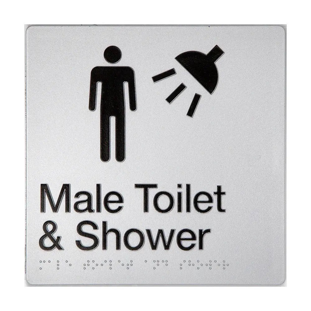 TTSM SIGN MALE TOILET & SHOWER SIL/BLK TTSM