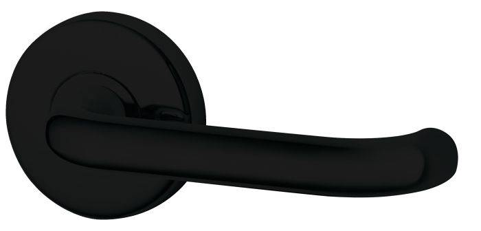 VELOCITY PASSAGE SET & L37 LEVER DP in matte black finish, modern residential leverset for door hardware applications.