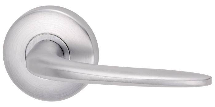 VELOCITY PASSAGE SET & L1 LEVER TP in brushed silver finish, a sleek residential leverset for modern door hardware applications.