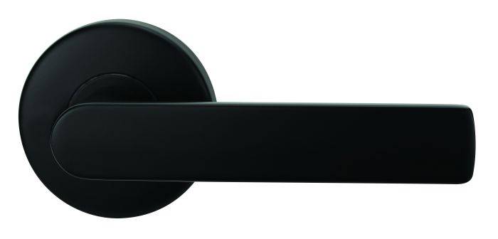 VELOCITY DUMMY HALF SET & L3 LEVER TP in matte black finish, modern residential leverset for doors, ideal for contemporary hardware needs.