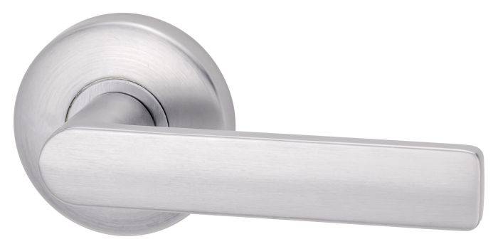 VELOCITY PASSAGE SET & L3 LEVER TP in brushed silver finish, modern residential leverset for interior doors, ideal for home hardware.