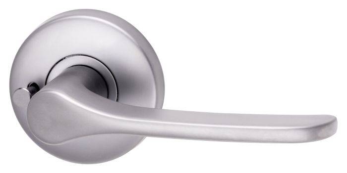 VELOCITY PRIVACY SET & 34 LEVER TP in sleek silver finish, ideal for residential doors. Modern leverset design for privacy and style.