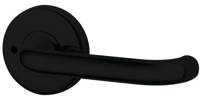 VELOCITY PRIVACY SET & L37 LEVER DP in matte black finish, a sleek residential leverset for door hardware applications.