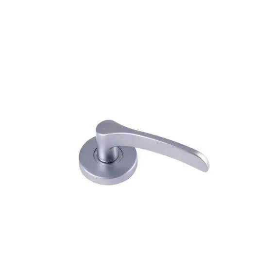 VELOCITY DUMMY HALF SET & L4 LEVER TP in a sleek silver finish, ideal for residential doors. Modern lever design for door hardware applications.
