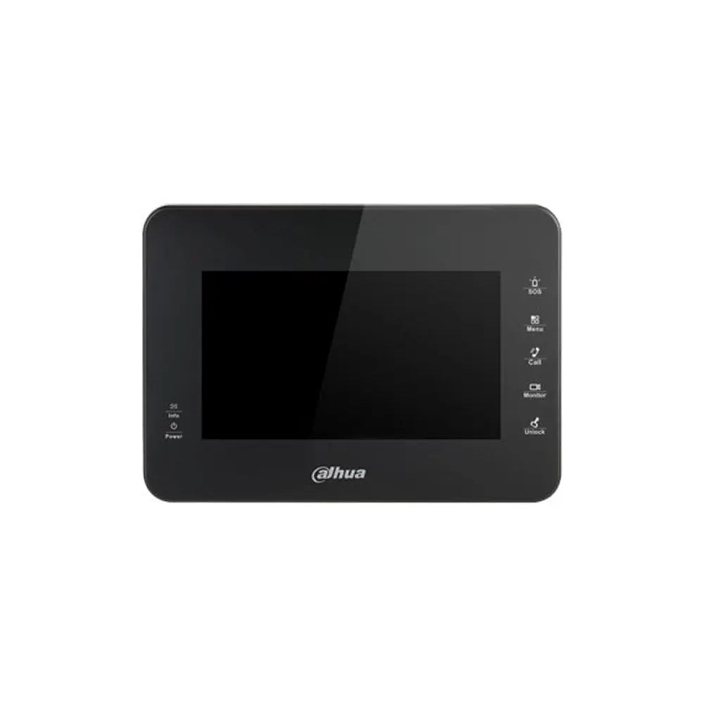 Dahua IP Indoor 7inch Residential/Apartment Intercom Touch Screen Monitor, Black, requires VTNS1060AA or 12VDC Connection - DHI-VTH1560B Dahua
