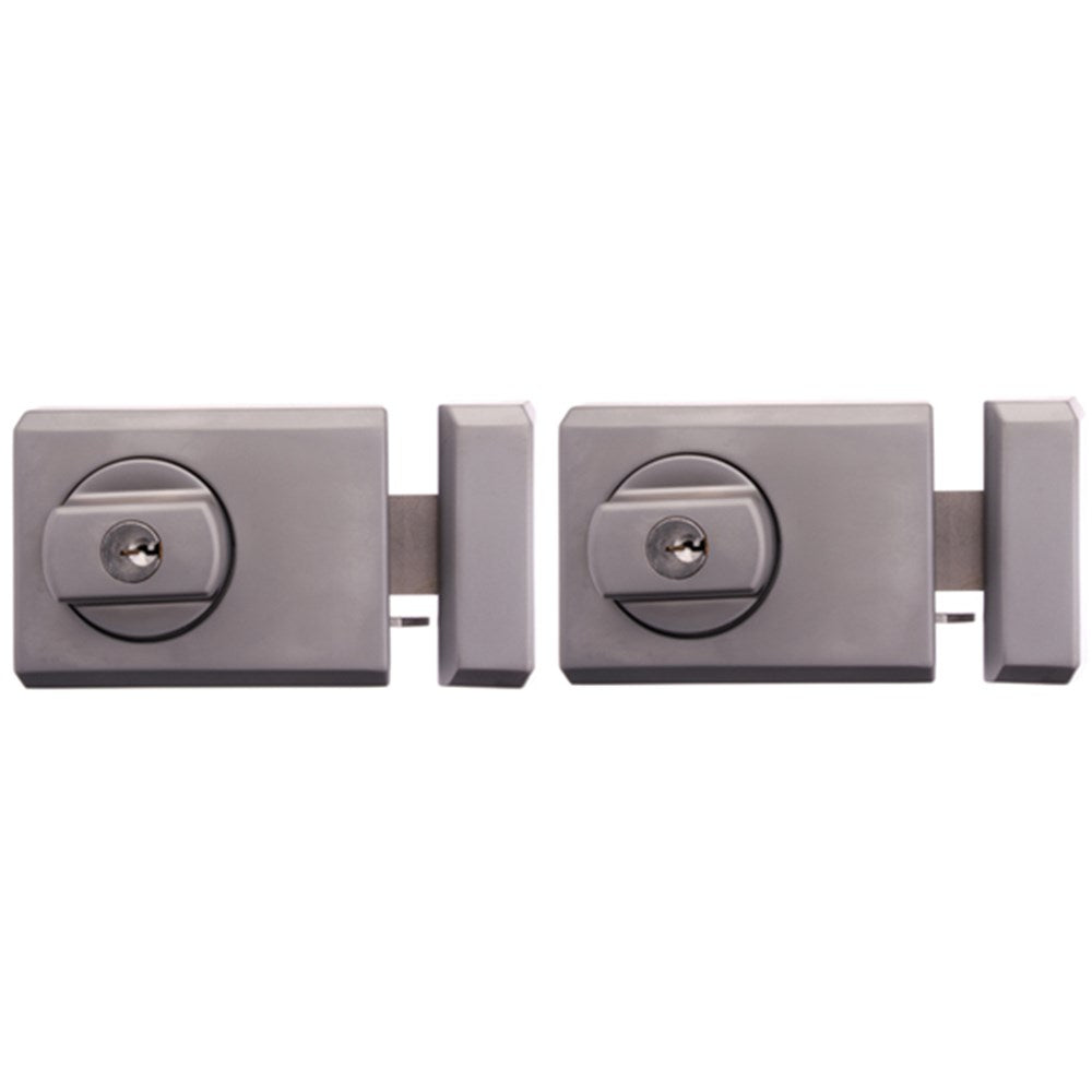 Whitco W75 Double Cylinder Deadlatch with Safety Release and Timber Frame Strike in Satin Chrome Packet of 2 - W754205 Whitco