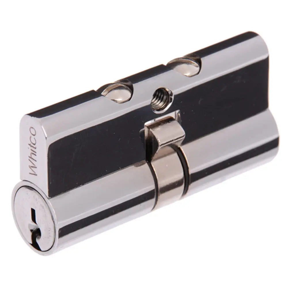 Whitco Euro Double Cylinder LW4 Profile KD with Fixed Cam Chrome Plate 62.5mm - W840100 Whitco