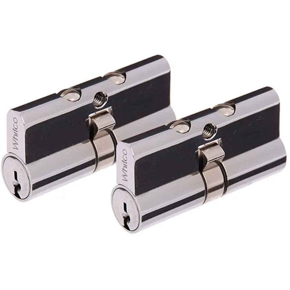 Whitco Euro Double Cylinder LW4 Profile KA with Lazy Cam Chrome Plate 62.5mm Pack of 2 - W842200 Whitco