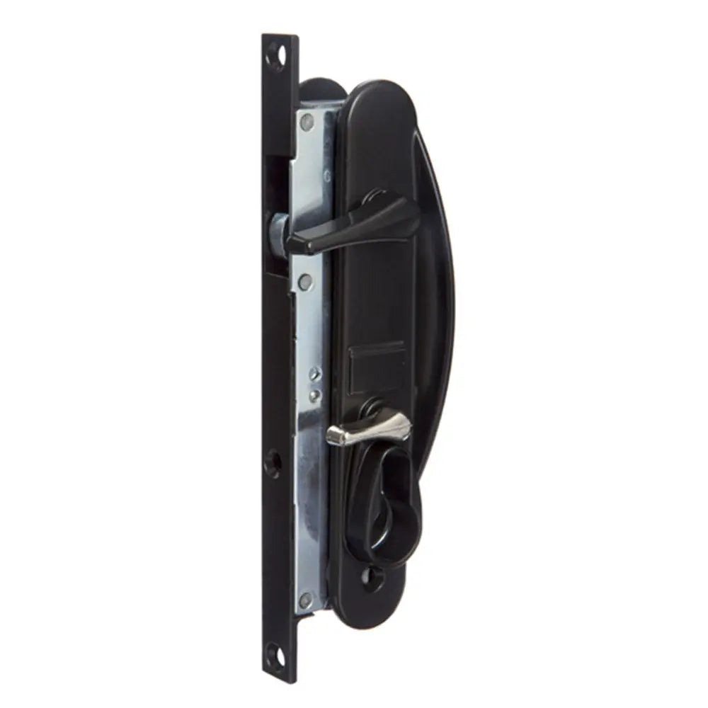 Whitco Leichhardt Sliding Security Door Single Point Lock with Extended Lever without Cylinder in Black - W866917 Whitco