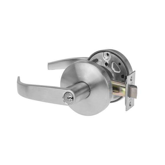 KEY IN LEVER EXTERIOR DEADLATCH SET 60MM TP with a sleek stainless steel finish, designed for residential security and durability.